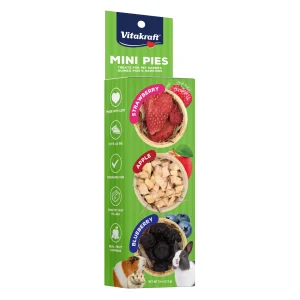 Vitakraft Mini Fruit Pies Small Animal Treat Strawberry, Apple, Blueberry 0.6 oz
