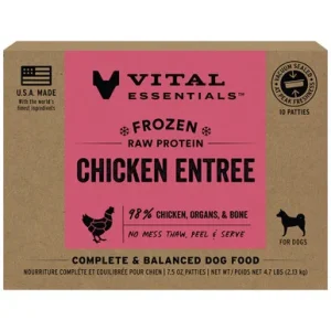 Vital Essentials Chicken Entree Frozen Raw Patties Dog Food