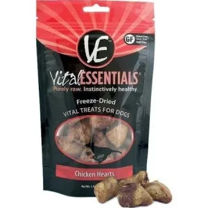 Vital Essentials Freeze-Dried Chicken Hearts Cat Treats 0.8 oz