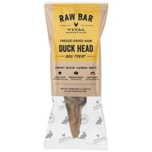 Vital Essentials Freeze-Dried Raw Duck Head Dog Treat, Vital Essentials Raw Bar Duck Head Freeze