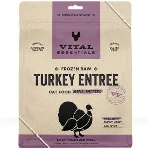 Vital Essentials Turkey Entrée Mini Patties Frozen Raw Cat Food