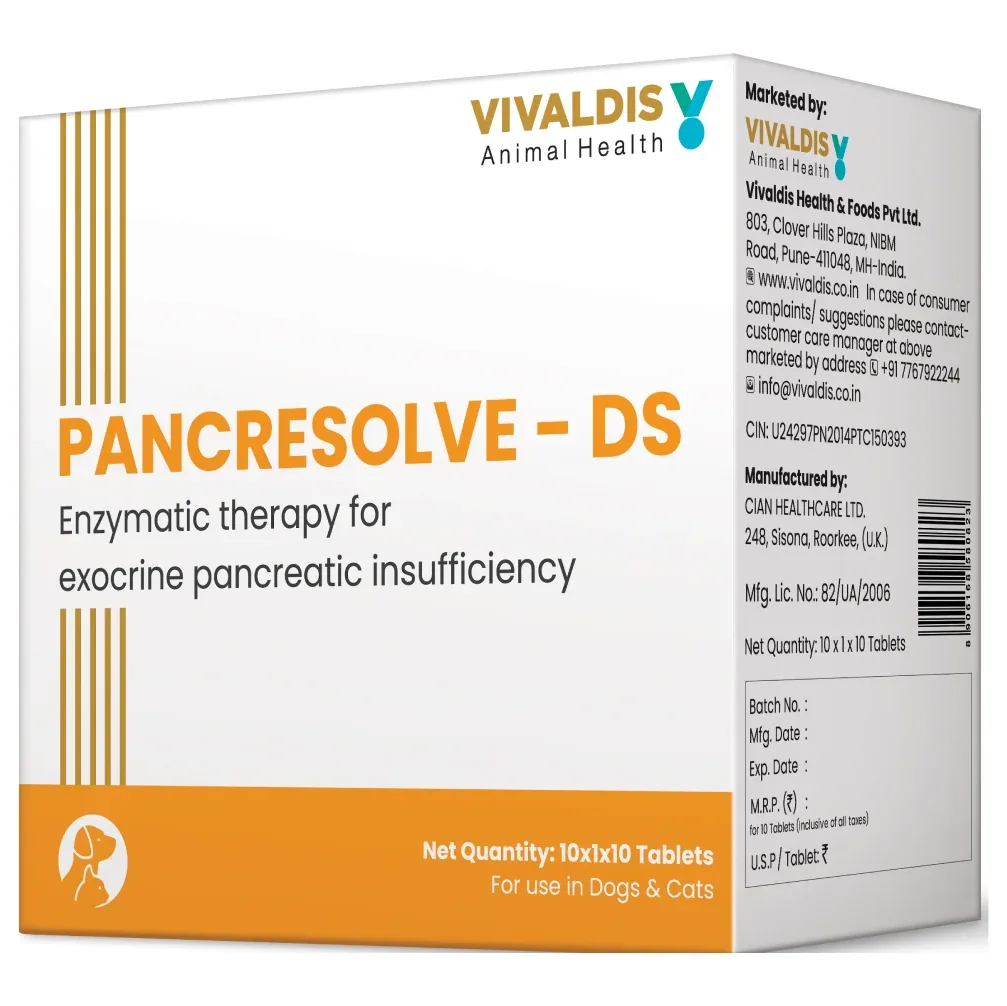 Vivaldis Pancresolve DS Tablets for Dogs and Cats (10 Tablets) - Image 2