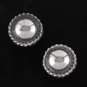Vogt Silversmiths Rope Trim Stud Earrings