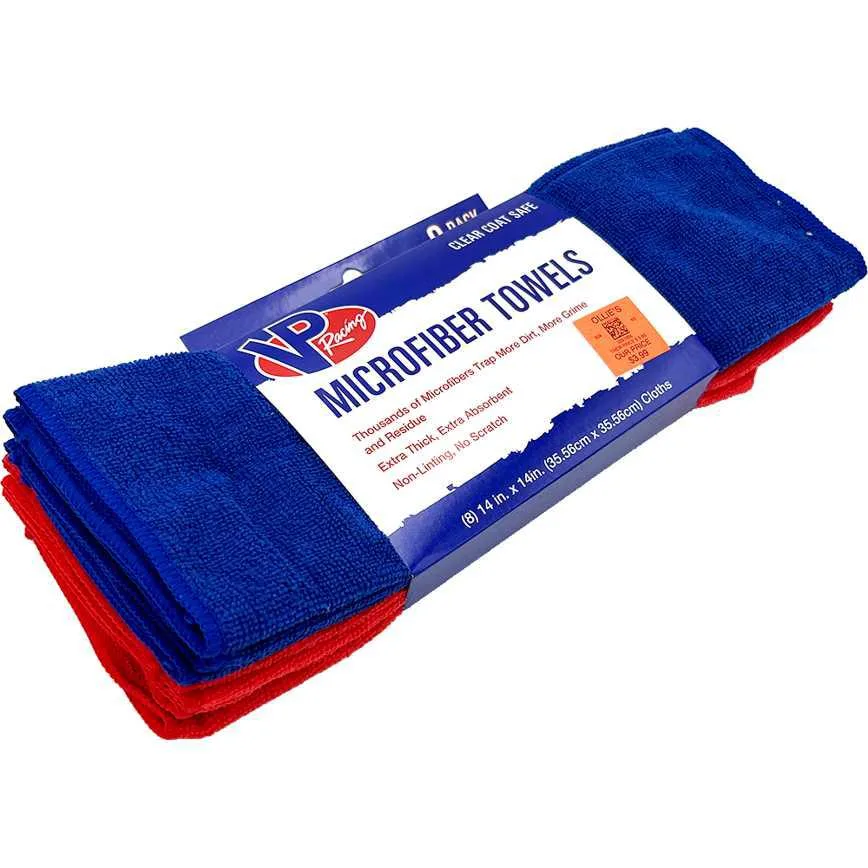 VP Racing Microfiber Towels 8 Pack 14" x 14" - Image 2