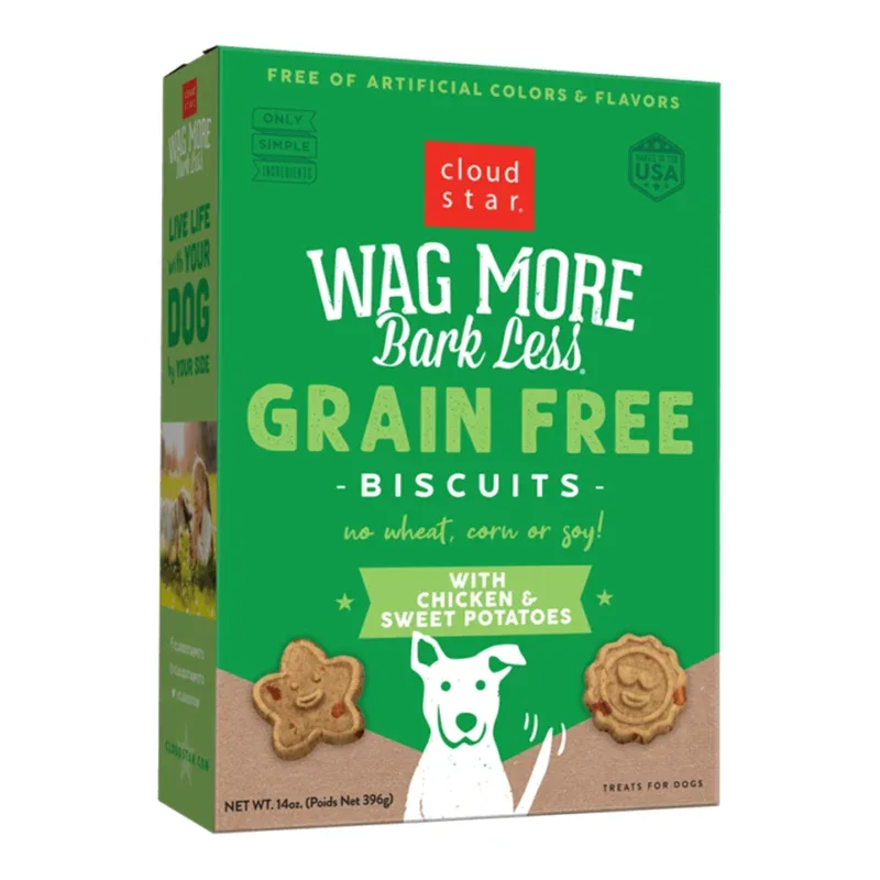 Wag More Bark Less Grain Free Oven Baked Treats W/ Chicken and Sweet Potato 14Z {L+1x} 938128