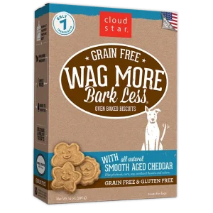 Wag More Bark Less Grain Free Oven Baked Treats with Smooth Aged Cheddar 14Z {L+1x} 938127