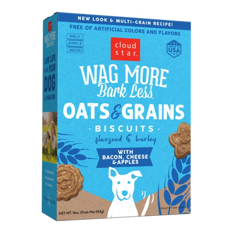 Wag More Bark Less Original Oven Baked Treats with Bacon, Cheese and Apples 16Z {L+1x}