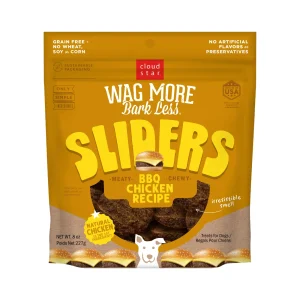 Wag More Bark Less Sliders Dog Treat BBQ Chicken 8 oz