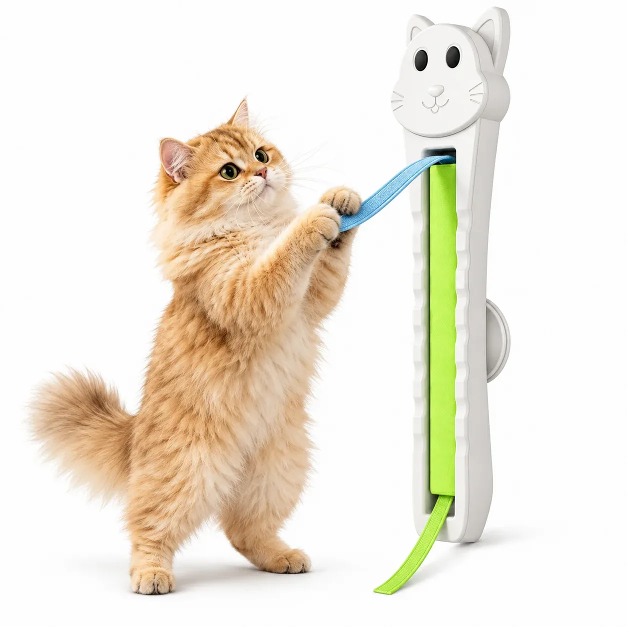 Wall-Mounted Automatic Cat Ribbon Toy – 2-Speed USB-C Rechargeable Teaser