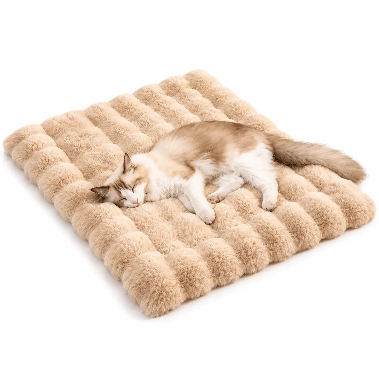 Washable Plush Pet Bed Mat for Cats & Dogs – Non-Slip