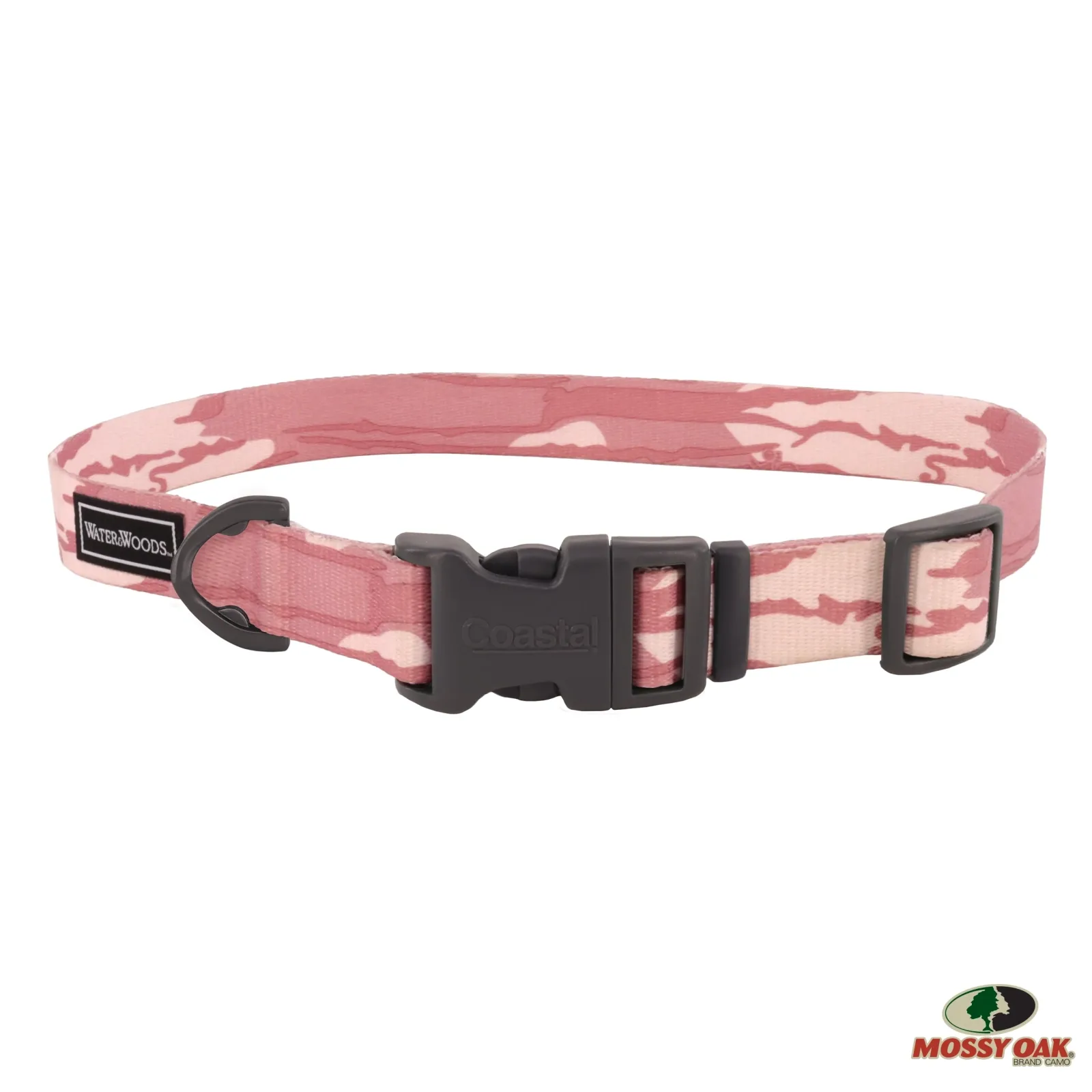 Water & Woods™ Adjustable Dog Collar, Mossy Oak Pink Camo Medium