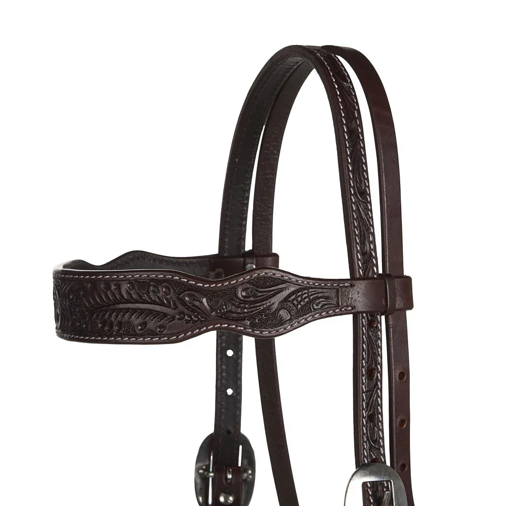 WD Tack Heavy Oiled Dark Oak Browband Headstall - Image 2