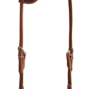 Weaver Brown Latigo Flat Sliding Ear Headstall