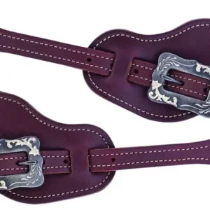 Weaver Buckaroo Oiled Harness Spur Straps Rose