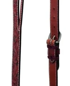 Weaver Floral Carved Belt Headstall 1 Chestnut