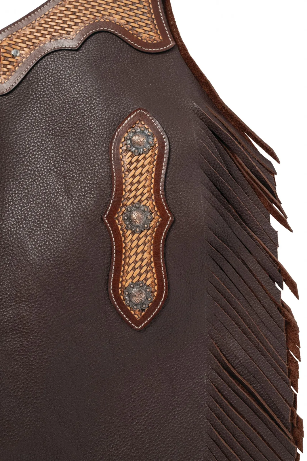Weaver Kids Leather Basketweave Cowboy Chinks - Image 2