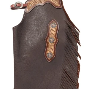 Weaver Kids Leather Basketweave Cowboy Chinks