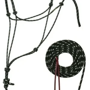 Weaver Reflective Rope Halter with Lead 12 Black