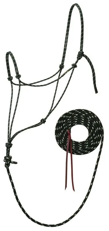 Weaver Reflective Rope Halter with Lead 12 Black