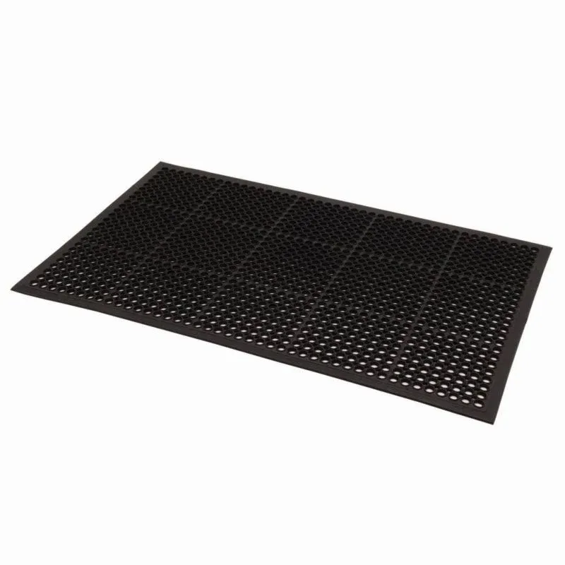 Weaver Rubber Mat with Holes Black 3Ft X 5Ft