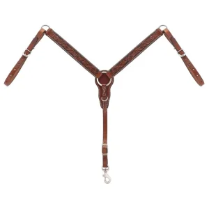 Weaver Turq Cross Carved Chest Pony Breast Collar
