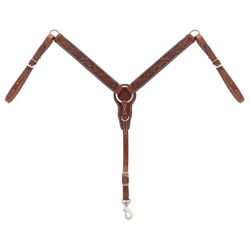 Weaver Turq Cross Carved Chest Pony Breast Collar