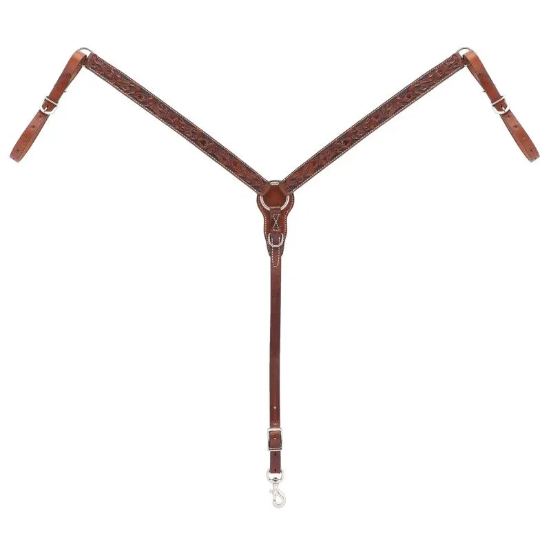 Weaver Turq Cross Carved Chestnut Breast Collar - Image 2