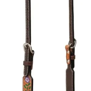 Weaver Turq Cross Floral Vine Slide Ear Headstall