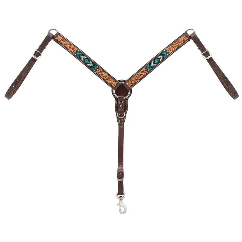 Weaver Turq Cross Turqu Bead Pony Breast Collar