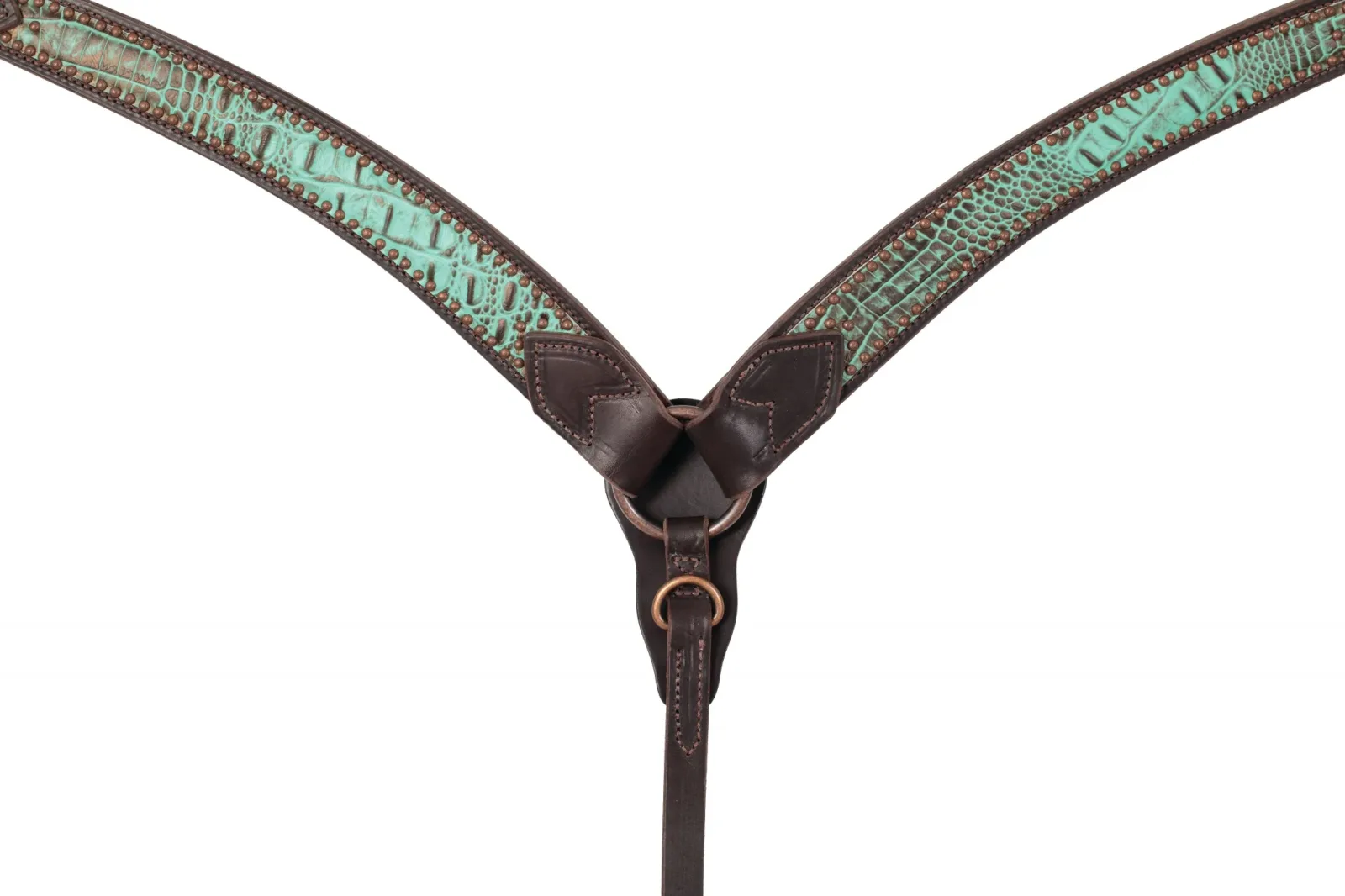 Weaver Turquoise Croc Contoured Breast Collar - Image 2