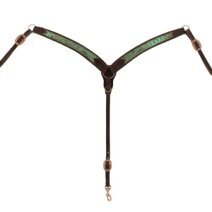 Weaver Turquoise Croc Contoured Breast Collar