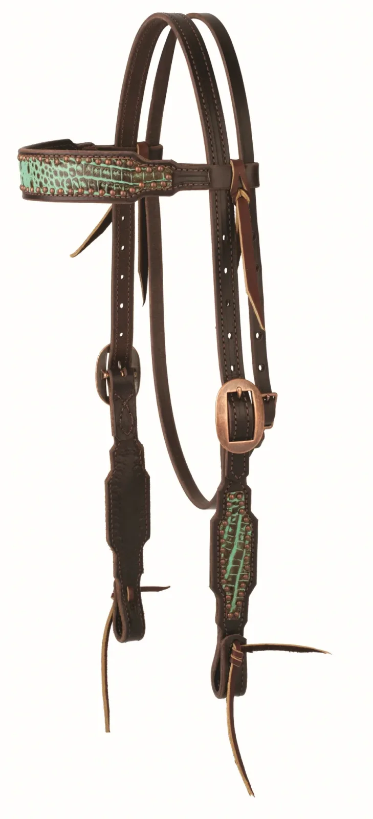Weaver Turquoise Croc Headstall