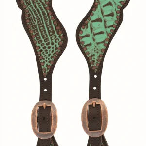 Weaver Turquoise Croc Spur Straps