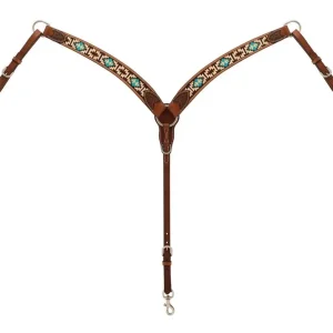 Weaver Turquoise Cross Aztec Contour Breast Collar