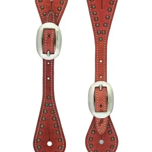 Weaver Youth Harness Spur Straps With Spots Russet