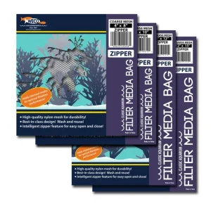 Weco Products Coarse Mesh Zipper Aquarium Filter Media Bag, White, 8 in x 12 in
