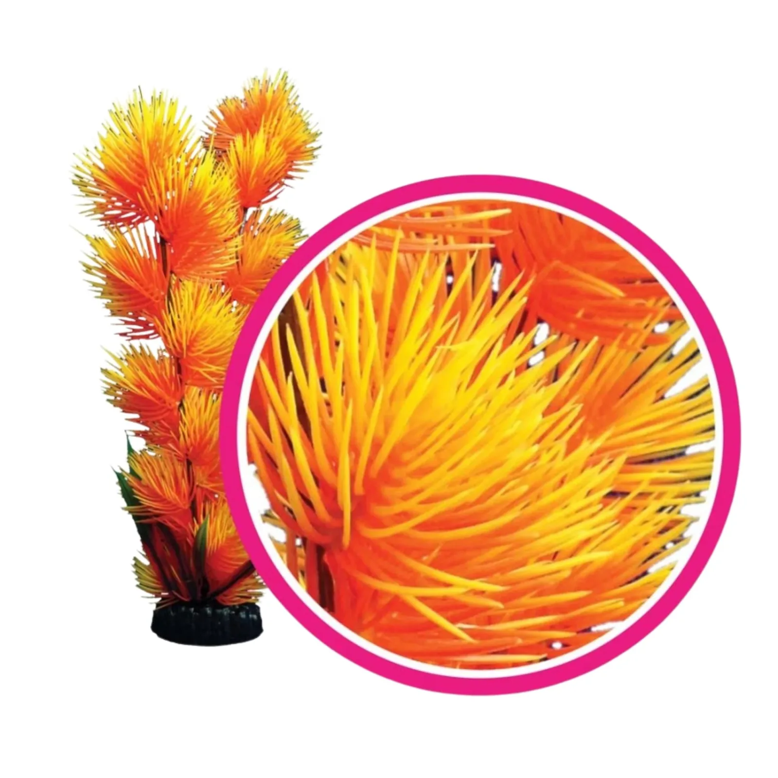 Weco Products Dream Series Pom Pom Aquarium Plant, Orange, 9 in