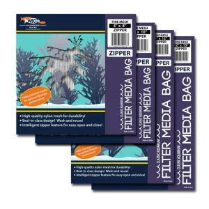 Weco Products Fine Mesh Zipper Aquarium Filter Media Bag, White, 8 in x 12 in
