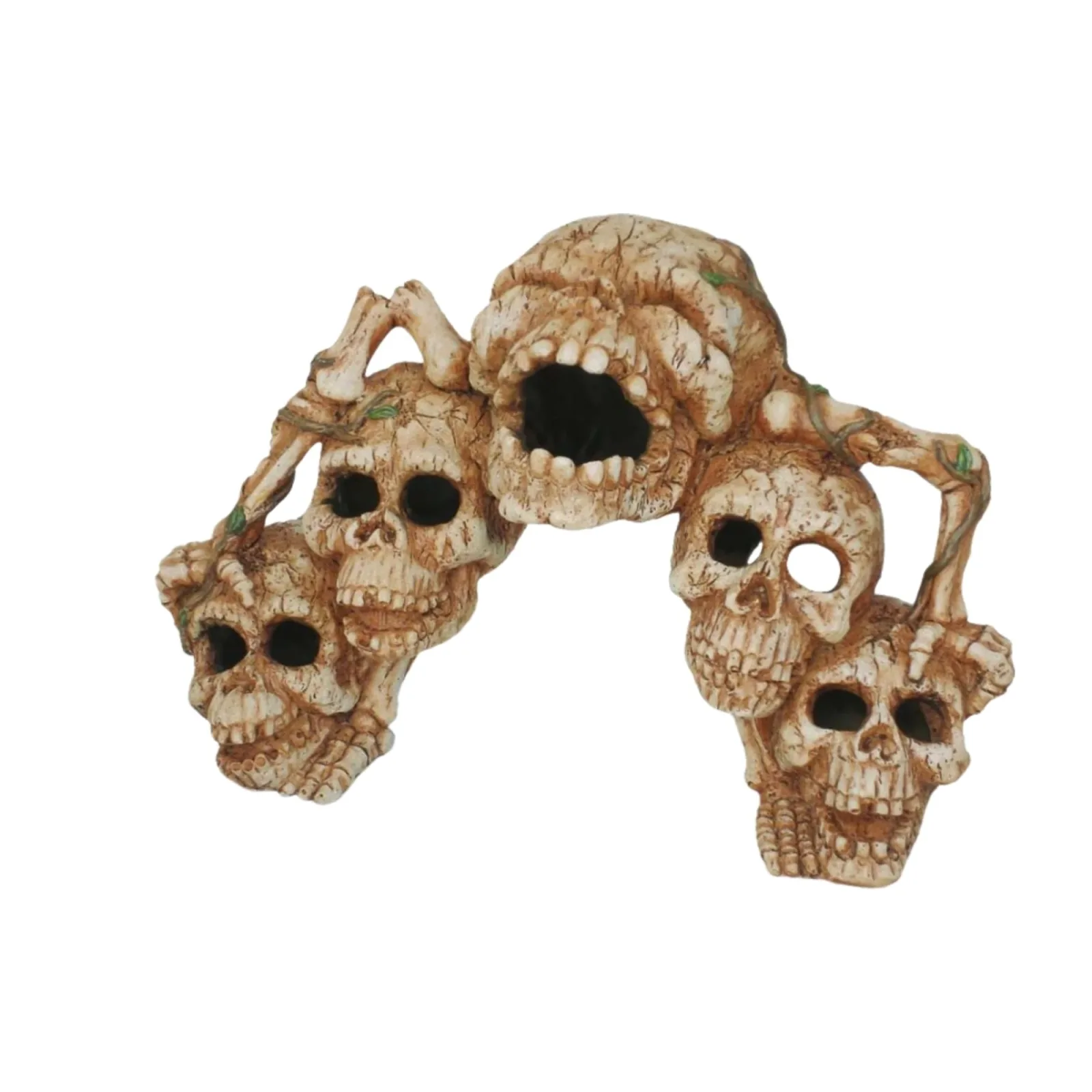 Weco Products Wecorama Catacombs Skull Bridge Aquarium Ornament Brown