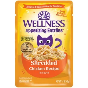 Wellness Appetizing Entrées Shredded Chicken Recipe in Sauce Adult Wet Cat Food