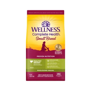 Wellness Complete Health Dry Dog Food, Small Breed, Wholesome Grains, Natural, Healthy Weight Turkey & Brown Rice Recipe, (4-Pound Bag)