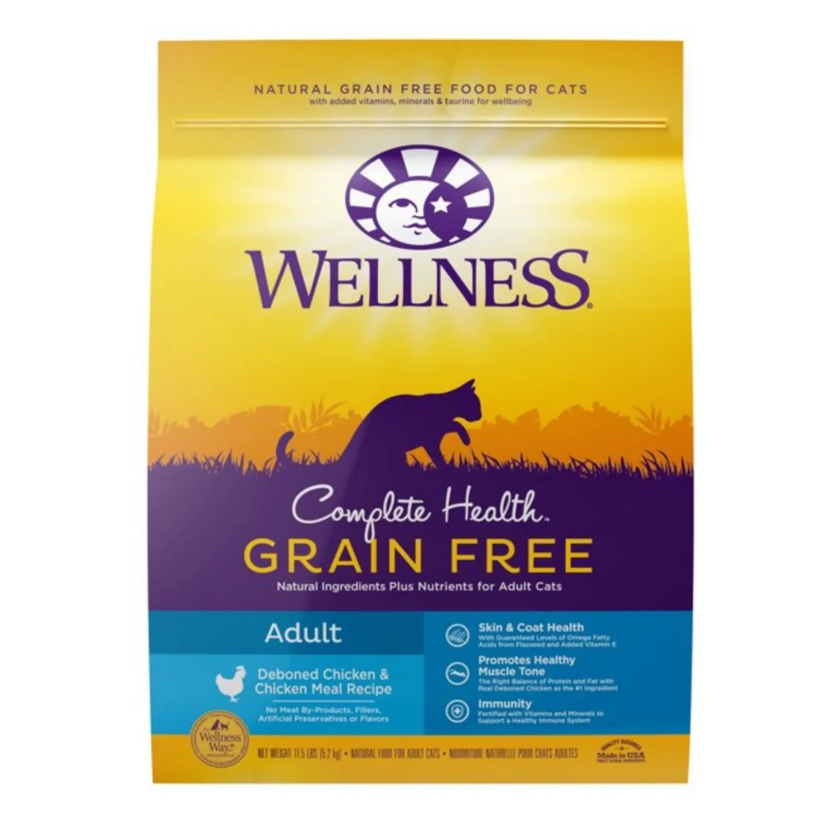 Wellness Complete Health Grain-Free Dry Cat Food - Deboned Chicken, 11.5 lb
