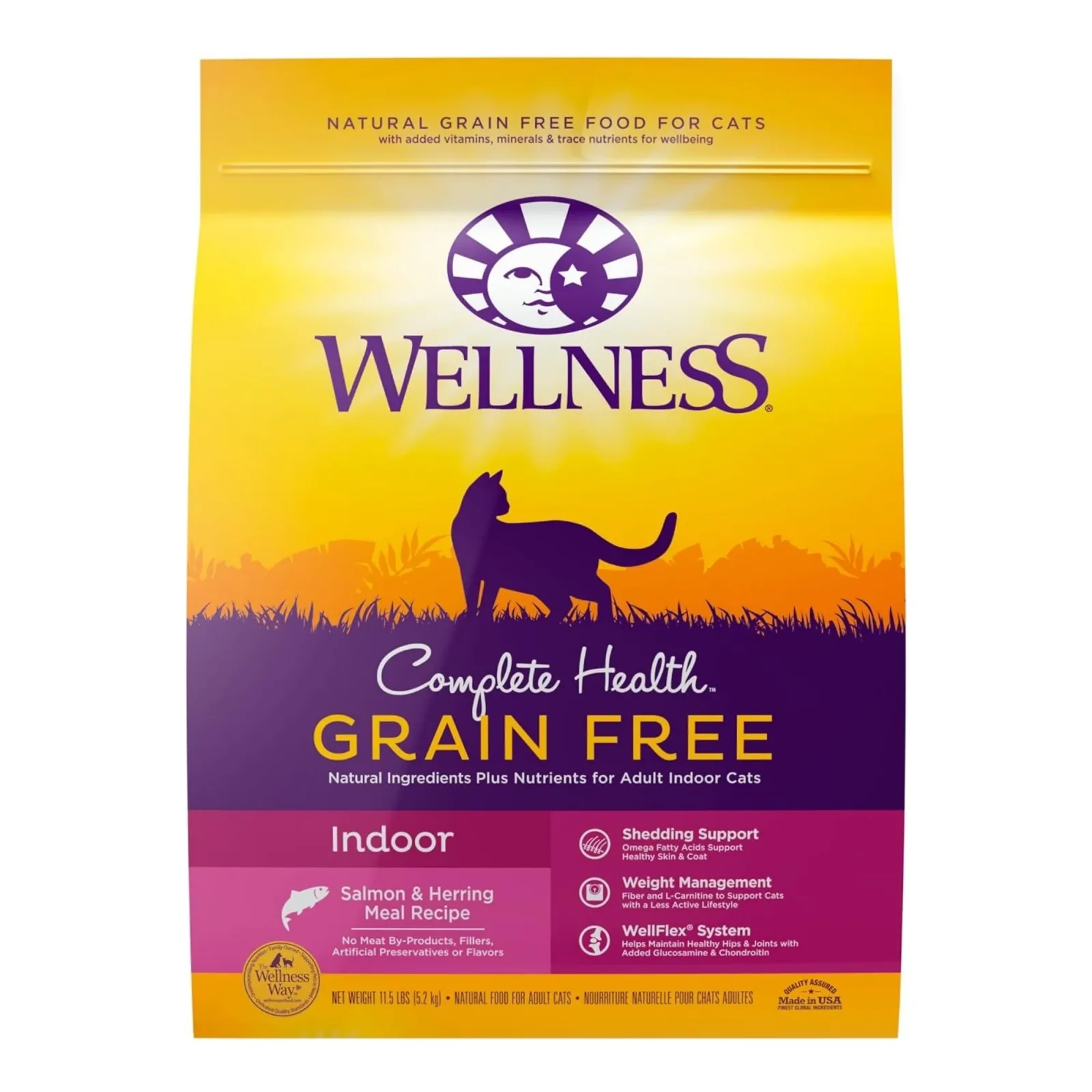 Wellness Complete Health Grain-Free Indoor Dry Cat Food - Salmon & Herring, 11.5 lb