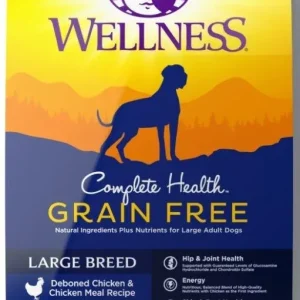 Wellness Complete Health Grain Free Large Breed Deboned Chicken and Chicken Meal Recipe Dry Dog Food