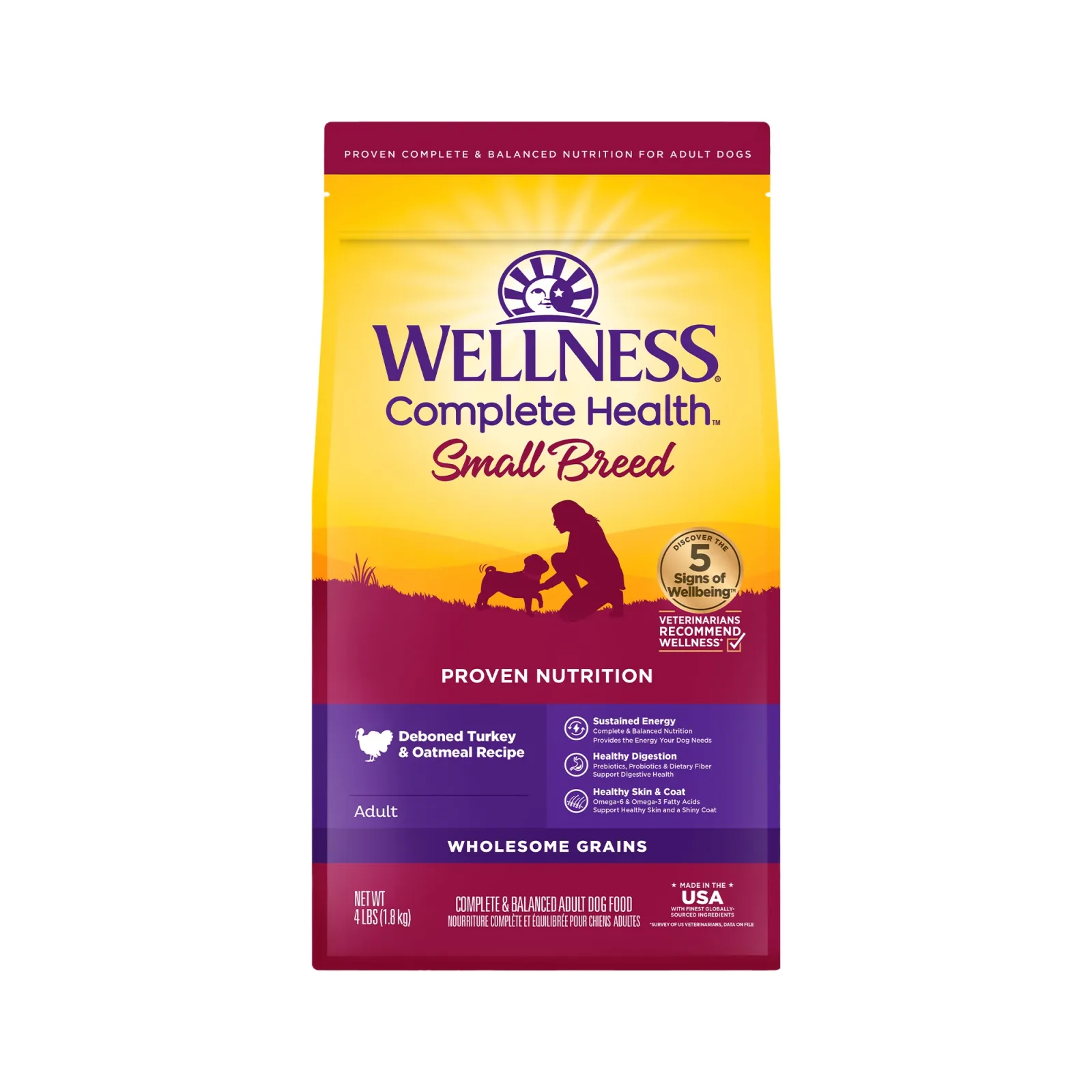 Wellness Complete Health Natural Small Breed Adult Turkey and Oatmeal Recipe Dry Dog Food - Image 2