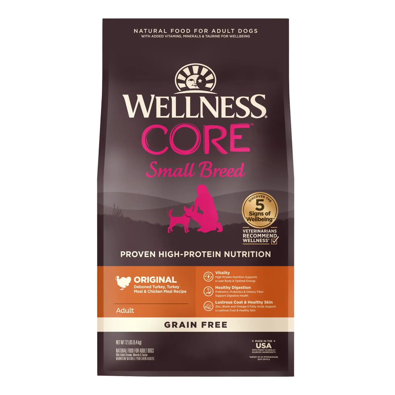 Wellness CORE Grain Free Natural Small Breed Health Turkey and Chicken Recipe Dry Dog Food - Image 2