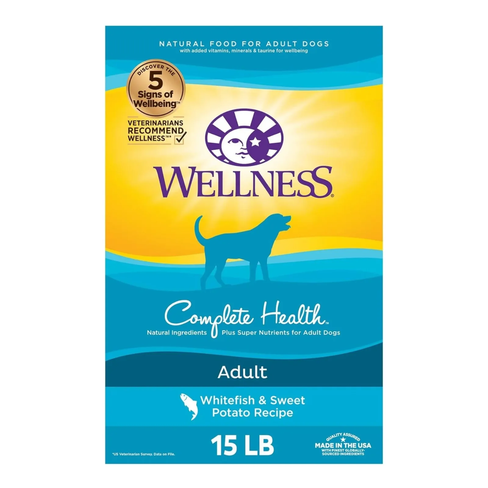 Wellness Dog Whitefish Sweet Potato 15 lb Adult Complete Health