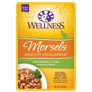 Wellness Morsels w/ Chicken & Turkey in Savory Sauce Adult Wet Cat Food