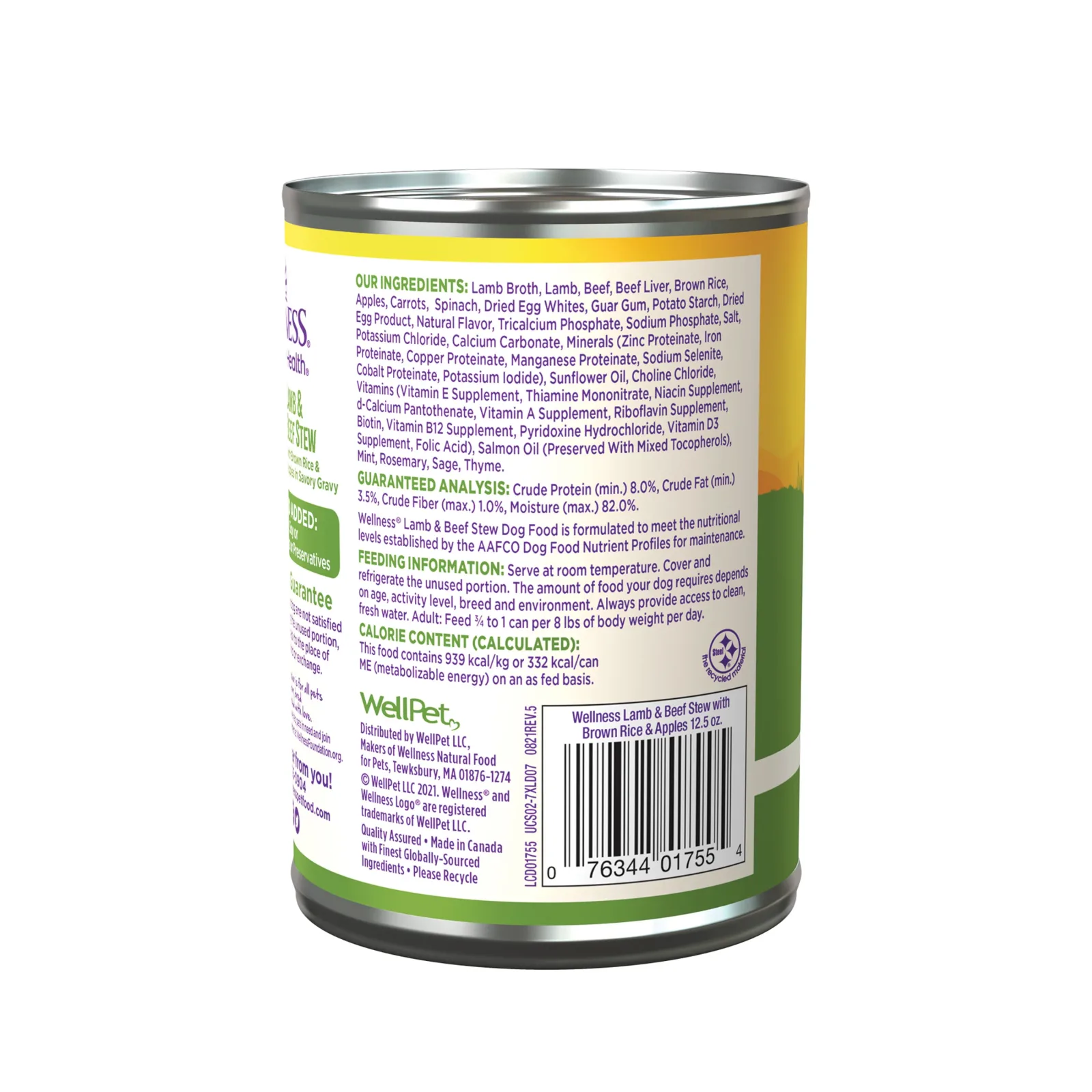 Wellness Thick & Chunky Natural Canned Dog Food, Lamb & Beef Stew, 12.5-Ounce Can - Image 2
