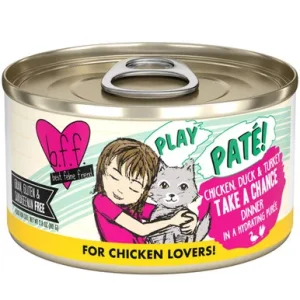 Weruva BFF Play Paté! Chicken, Duck & Turkey Take a Chance Dinner in a Hydrating Purée Canned Cat Food
